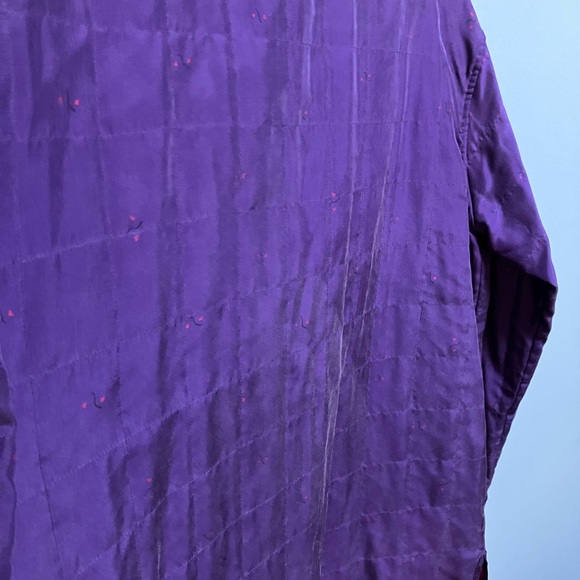 100% Silk Chico’s Purple Magenta Jacket Size 3 (16 to 18 XL) Lagenlook Button Up - Picture 9 of 10